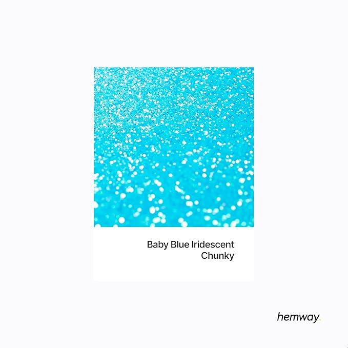 Hemway Premium Glitter Shaker - Baby Blue Iridescent | 130g Chunky Metallic Flake Sequins for Resin & Epoxy Crafts | Craft Supplies for Tumblers, Festival, Art