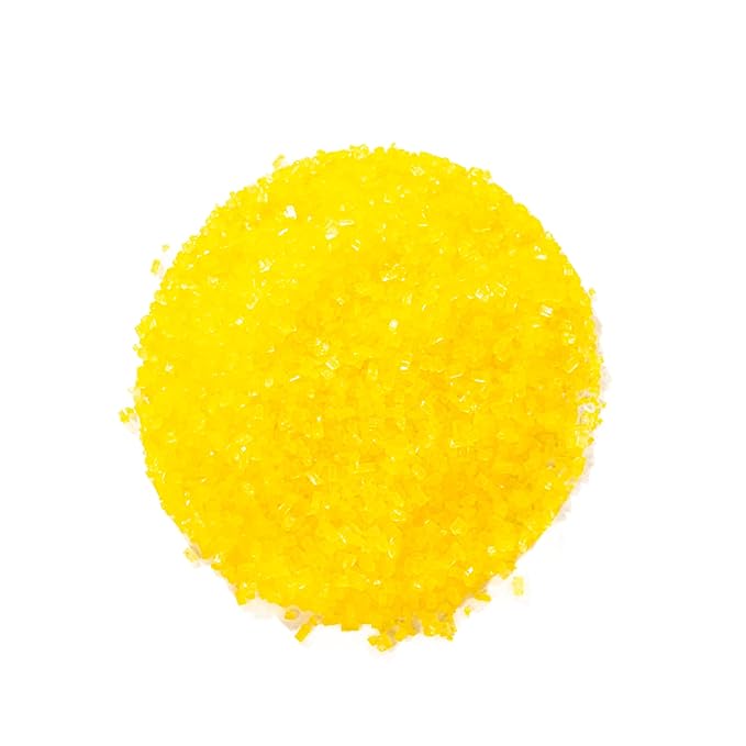 Bakerpan Sugar Sprinkles for Baking - 7 Ounce Lemon Yellow Decorating Sugar Crystals for Cookies, Cake Pops, Ice Cream (Made in USA)