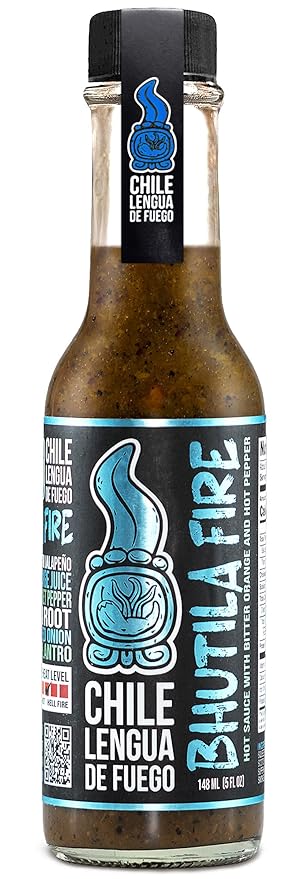 BHUTILA FIRE Super Hots Hot Sauce - Sour Orange, Smoked Scotch Bonnet, Chipotle, Jalapeno - 4.5/6 Heat Level