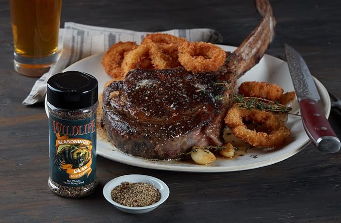 Wildlife Seasonings Bear Rugged Pepper Blend - Bold 7 Pepper Steak Seasoning for Beef, Pork, and Wild Game, Perfect Dry Rub Seasoning with Savory Garlic and Onion for Grilling or Roasting