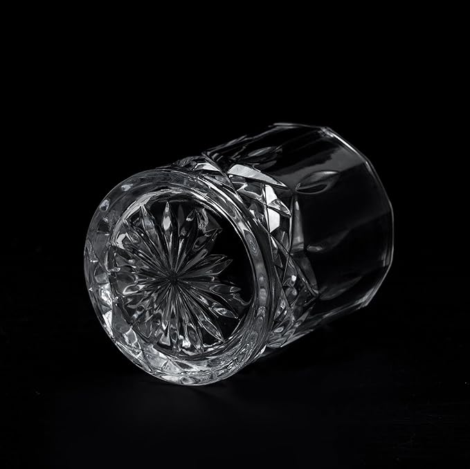 KANARS Old Fashioned Whiskey Glasses - 10 Oz Crystal Rocks Barware Set of 2 for Scotch, Bourbon, Rum, Liquor and Cocktail Drinks - Unique Whisky Gift for Men Dad