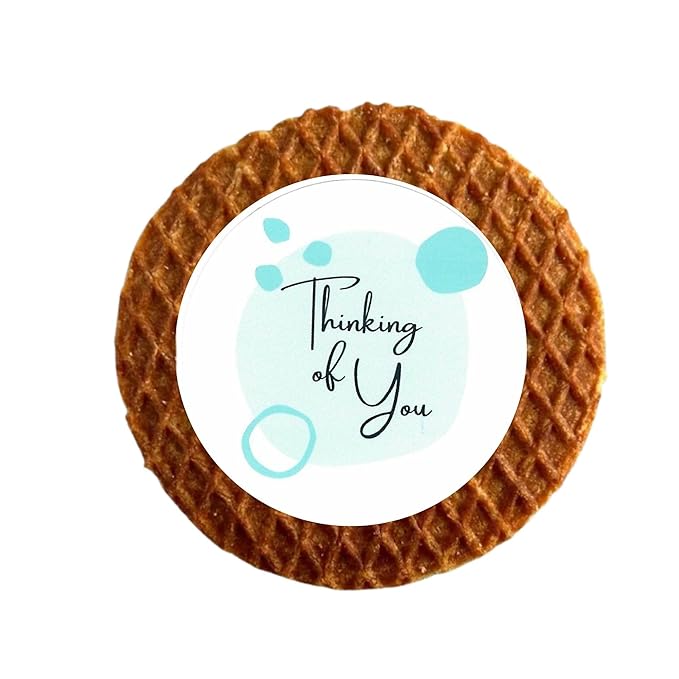 DeReuze Stroopwafels Gift Set – Authentic Caramel Waffle Cookies in Decorative Purple Tulip Tin – Gifts from Netherlands with Messages – Unique Food Gift for Any Occasion (Thinking of You)