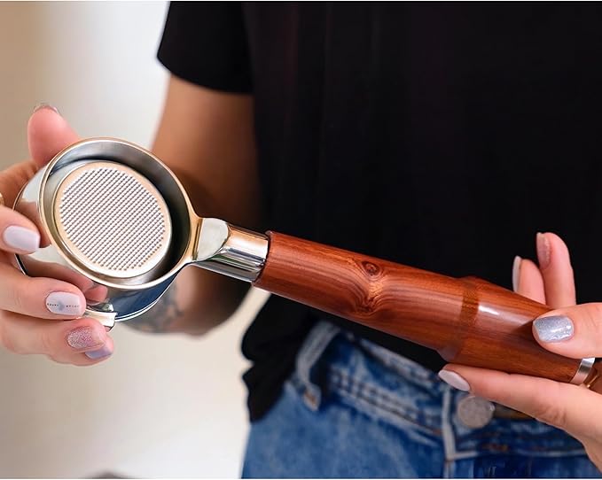 58mm Bottomless Portafilter for E61 Group Head | Professional Barista-Grade Naked Portafilter | Compatible with Rocket, Lelit, Ascaso, Profitec, ECM, Flair 58 & More (Rosewood)