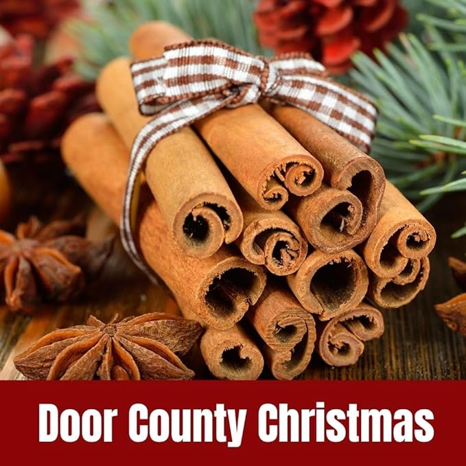 Door County Coffee Door County Christmas DECAF Flavored Coffee Ground - 8 oz Bag - Holiday Seasonal - Medium Roast - 100% Specialty Arabica - Cinnamon & Spice Flavor