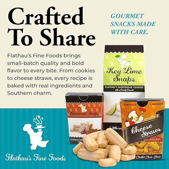 Flathau?셲 Fine Foods, Gourmet Shortbread Cookies, Handcrafted All Natural Artisan Bites, Southern-Baked Sweet Snaps with a Buttery Finish (Pack of 3, Butterscotch)