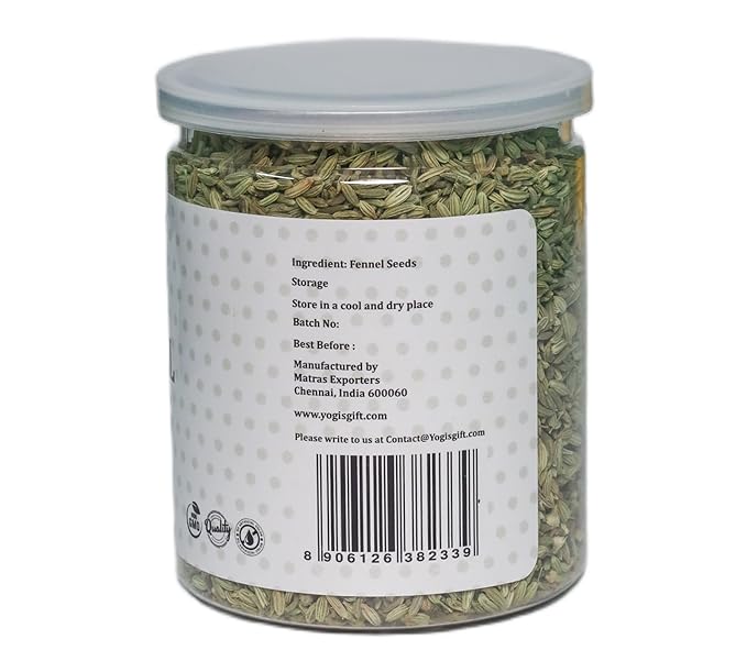 Fennel Seeds 8oz, 100% Pure & Natural Whole Fennel, Premium Quality Spice for Cooking & Tea, Fresh & Aromatic - By Yogi?™s Gift®