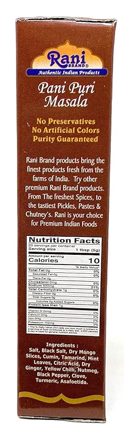 Rani Pani Puri Masala (14-Spice Blend for Indian Spicy Water) 3.5oz (100g) ~ All Natural | Vegan | No Colors | Gluten Friendly | NON-GMO | Indian Origin, gol gappa