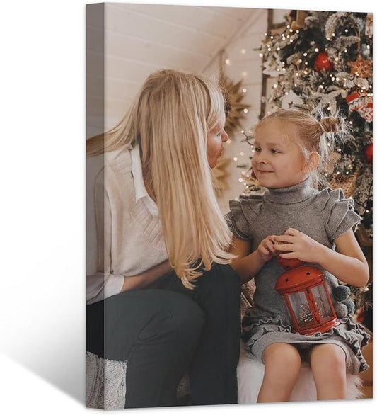 Custom Canvas Prints with Your Photos- Personalized Print Canvas Pictures, Custom Wall Art Gift for Living Room, Bedroom, Wedding Family Baby Pets Framed 24 x 16 inche