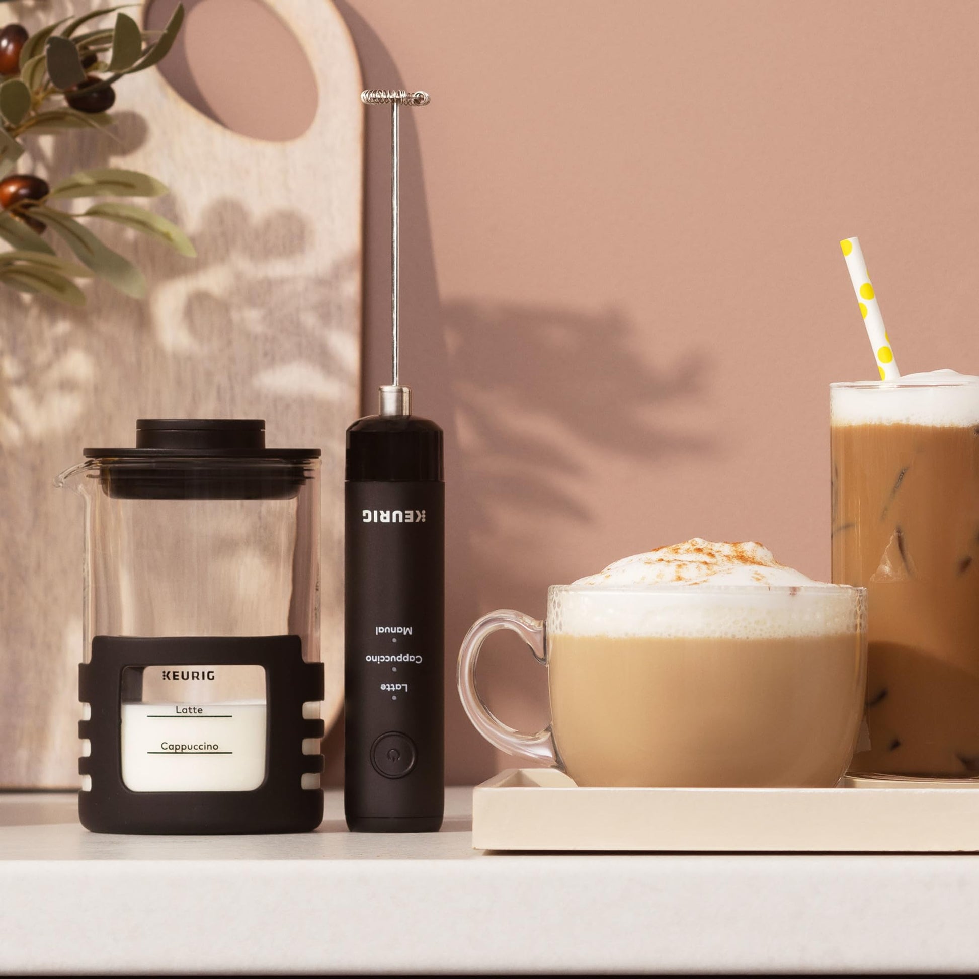 Keurig SimpleCafe Frother, Rechargeable Handheld Milk Frother for Lattes, Cappuccinos & Iced