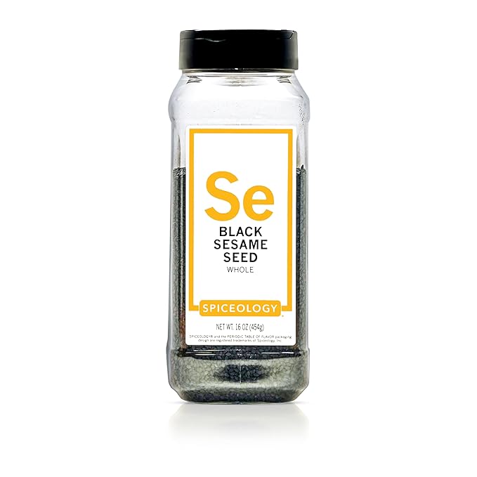 Spiceology ??Black Sesame Seeds ??Bold, Nutty & Earthy Flavor ??Perfect for Asian Cuisine, Baking, Spice Blends, Dressings & Garnishes ??Freshly Packed & Chef-Approved ??16 oz