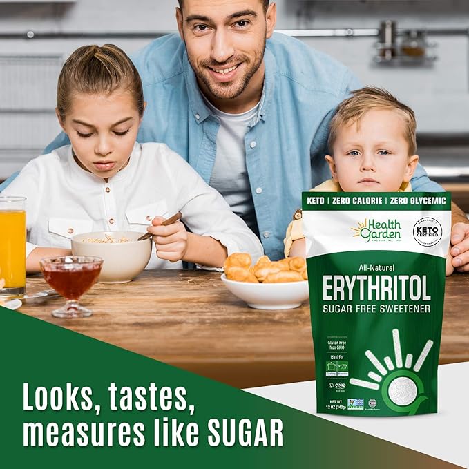 Health Garden Erythritol Sweetener - Non GMO - Gluten Free - Sugar Substitute - Keto Friendly - Tastes Like Sugar (9.75 lbs)