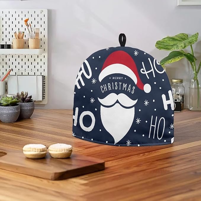 Creative Santa Claus Tea Cozy Kitchen Kettle Dust Cover Washable Teapot Dust Cover Tea Kettle Cover for Tea Pot Christmas Decorative Kitchen竊뉰lue竊?"<div>