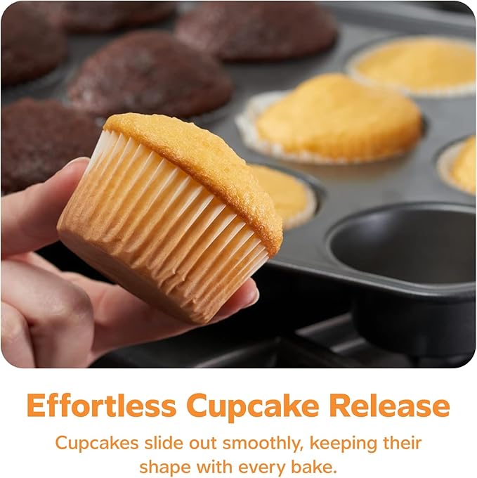 GUSTO White Cupcake Liners [500 Count] - Grease-Proof, Food-Grade Baking Cups - Standard Muffin Liners for Cupcakes, Muffins, Mini Cakes & More - Oven, Microwave, Freezer Safe - Formerly Comfy Package
