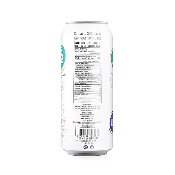 Sparkling Soursop Juice (Guanabana), 16.9 oz (Pack of 12) JANS | Soda Drink |100% Pure Soursop Graviola | NOT From Concentrate, Refreshing Taste of the Tropics