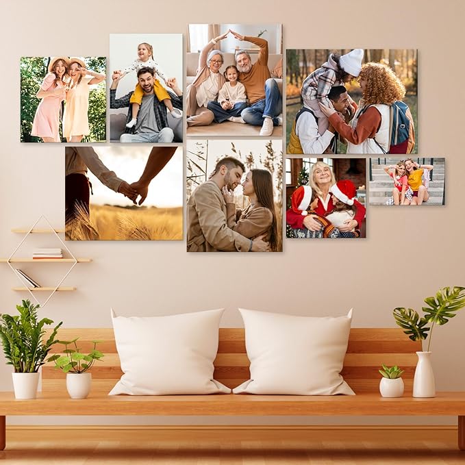 LADYPAW Ship Next Day Custom Canvas Prints with Your Photos (Framed 12x18) Personalized Photo Canvas Print Wall Art Customized Picture Gifts for Family/Pet/Wedding/Baby/Dog Home Decor & Keepsake