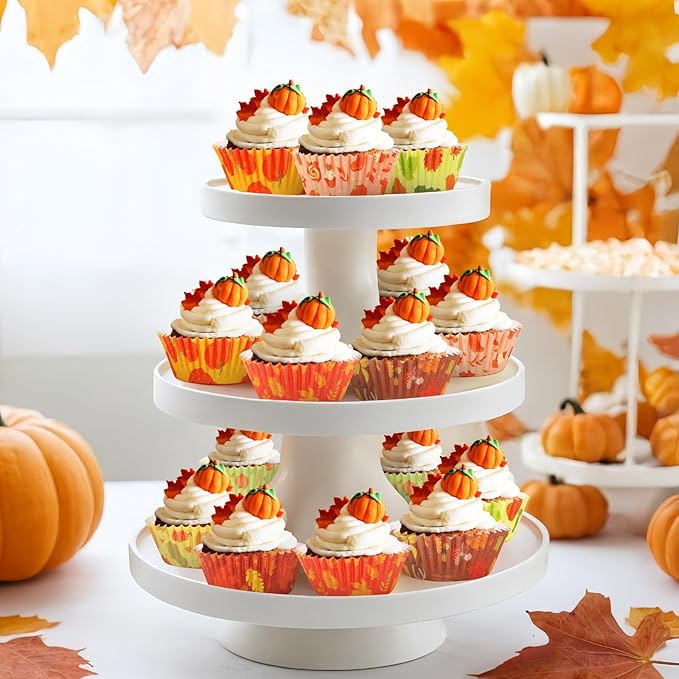 SANNIX 450pcs Fall Cupcake Liners, Thanksgiving Pumpkin Maple Leaf Cake Baking Cups Cupcake Wrappers Paper Wraps Muffin Liners for Autumn Thanksgiving Party Candy Cake Decorations Supplies(9 Designs)