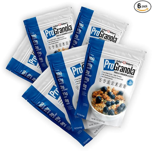 Julian Bakery짰 ProGranola짰 Cereal | Vanilla Cinnamon | 12g Protein | Paleo | 2 Net Carbs | Gluten-Free | Grain-Free | 6 pack