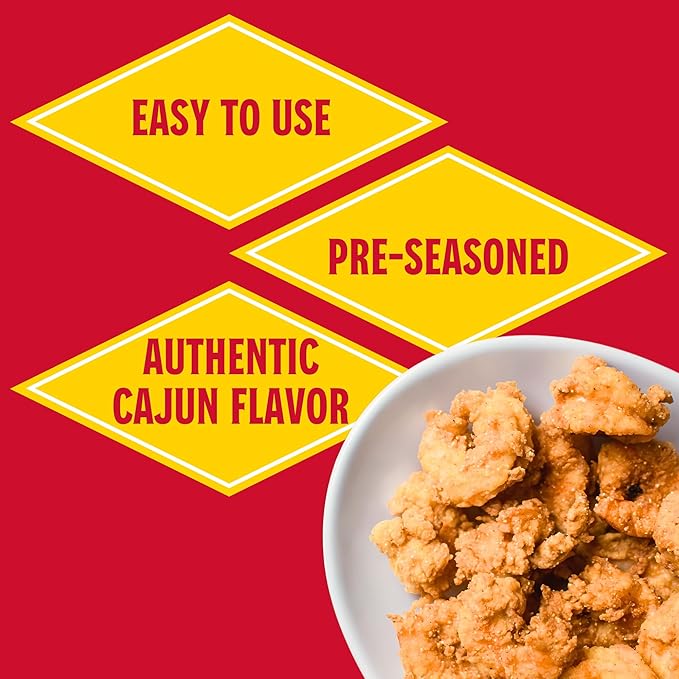 Louisiana Fish Fry Products - Seasoned Shrimp Fry Seafood Batter Mix - Also Great for Oysters and Vegetables - 10 oz. Bag (Pack of 2) - Crispy, Cajun-Style Coating