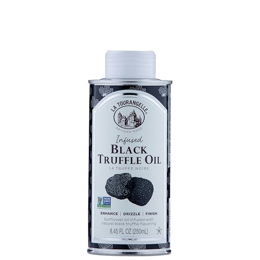 La Tourangelle, Black Truffle Oil, Complex Gourmet Earthy Flavor for Drizzling over Pasta, Popcorn, Vegetables, Potatoes, Soup and More, 8.45 Fl Oz