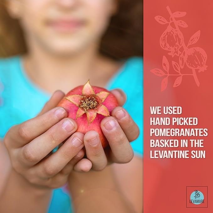 Levamare Pomegranate Molasses, 12 oz (Pack of 1) | No Added Sugar, No Additives | 100% Natural Pomegranate Concentrate from 100% Mediterranean Pomegranate Juice | Gourmet Food Pomegranate Syrup | Vegan, Gluten Free | Superfood