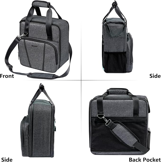BAGSPRITE Travel Coffee Maker Bag for Keurig K-Slim, Single Serve Coffee Brewer Carrying Case, Portable Travel Coffee Maker Storage Case with Pockets for K-Cup Pods (Full Open Design Patent Pending)