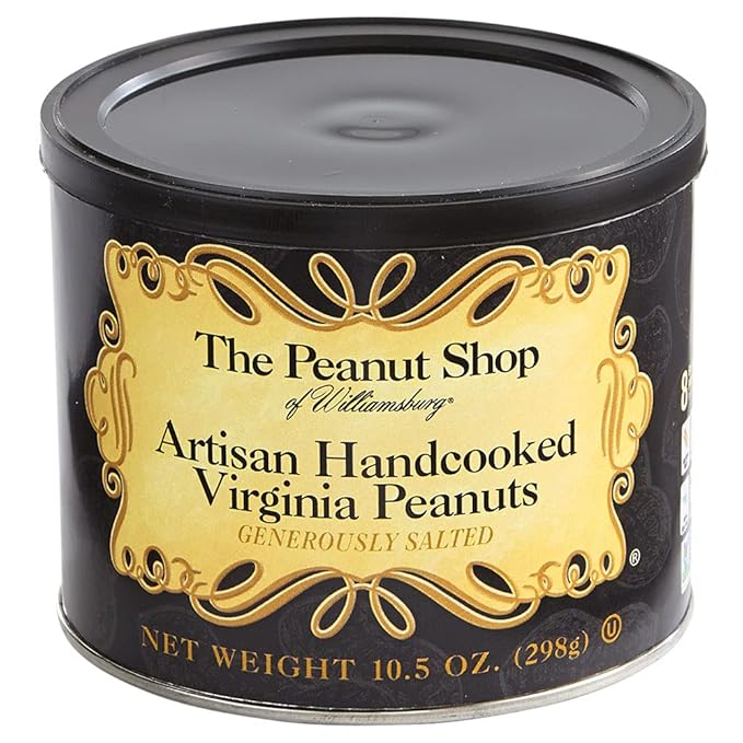 The Peanut Shop of Williamsburg Williamsburg Peanuts Artisan Roasted Salted Virginia Peanuts - 10.5 Oz Tin