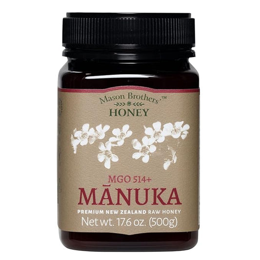 Mason Brothers’ Raw Manuka Honey MGO 514+ | New Zealand Honey, MGO Certified / 17.6oz
