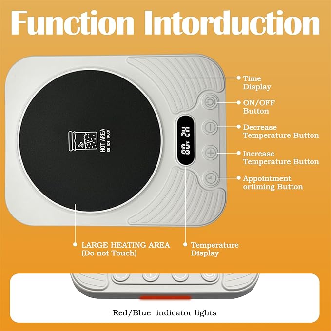 2025 Upgrade Sourdough Starter Warmer,Temperature Control Range 70°F-110°F, Accurate to 1°F, with Timer Switch Function(0-24 hours),Powered by USB. (White)