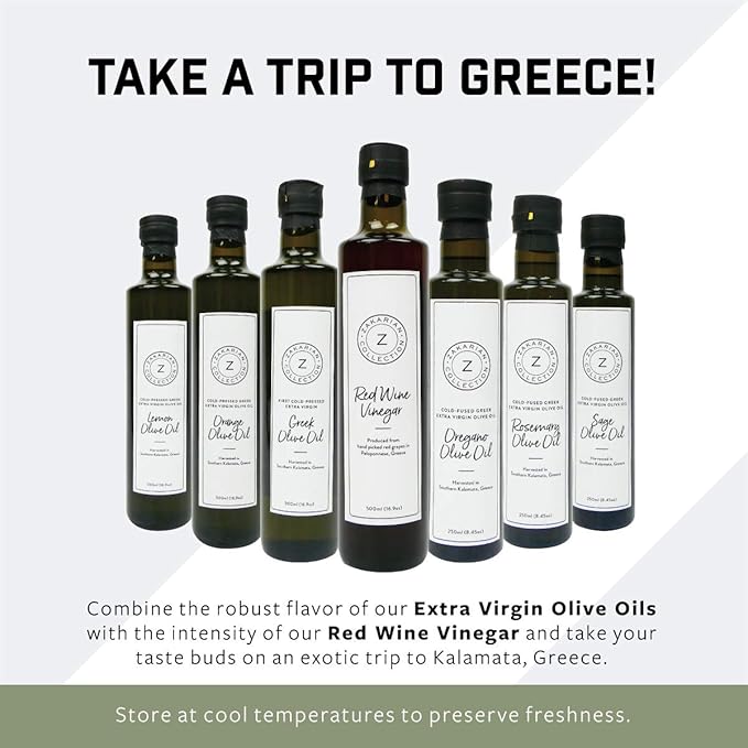 Zakarian: Red Wine Vinegar - Made from Organic Greek Red Grapes - 500 ml - Intense, Refined Flavor - Rich in Antioxidants - Best Served with Extra Virgin Olive Oil on Salads, Seafood and More