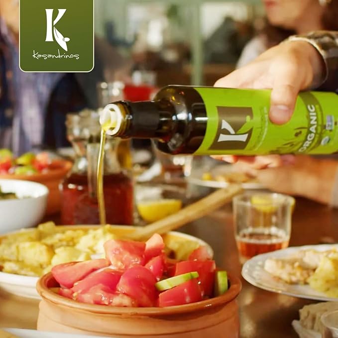 Kasandrinos Organic Olive Oil Extra Virgin, Polyphenol Rich Greek Olive Oil, 100% Organic First Cold Pressed, Mild + Delicate Flavor, Verified by Non GMO, 500 ml / 16.9 oz (Pack of 4)
