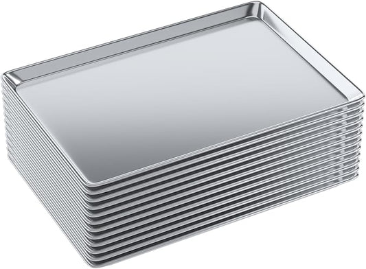 18 in. x 26 in. 19 Gauge Full Size Aluminum Bun. / Sheet Pan. Pack of 12