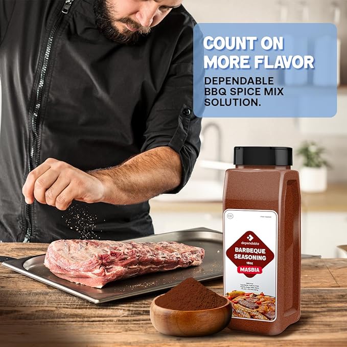 Dependable Food BBQ Spice Mix - 18 oz. Resealable Pouch - Non-GMO, Kosher – Perfect Blend for Grilling, Smoking, and Roasting