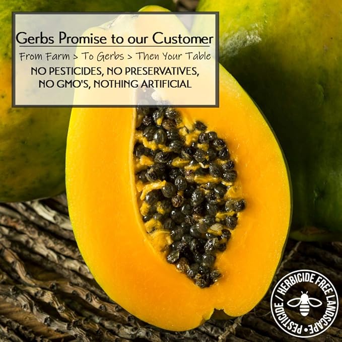Gerbs Lightly Sweetened Dried Papaya Cubes 4 lbs. | Unsulfured, No Additives, Resealable Bag | Naturally Sweet & Chewy | Top 14 Allergen-Free