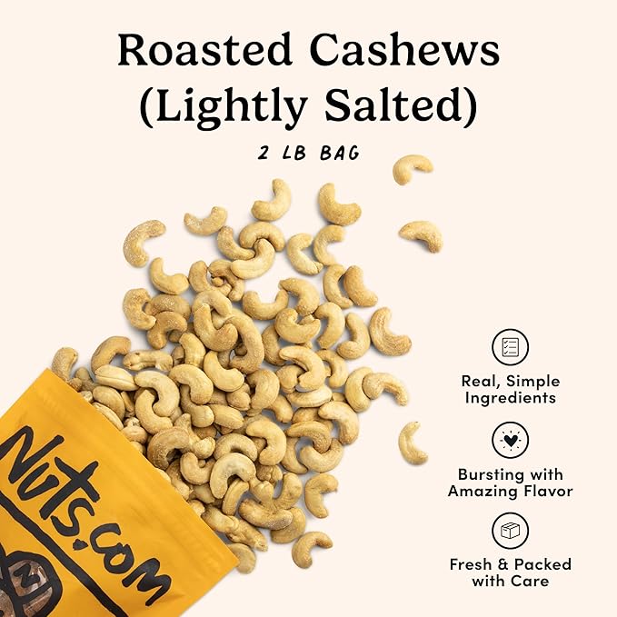 Roasted Cashews (Lightly Salted, 2lb) & Organic Walnuts (Raw, No Shell, 2lb) ??Vegan, Gluten-Free Snacks ??Rich in Protein, Fiber, Healthy Fats ??Perfect for On-the-Go, Office, & Home Snacking
