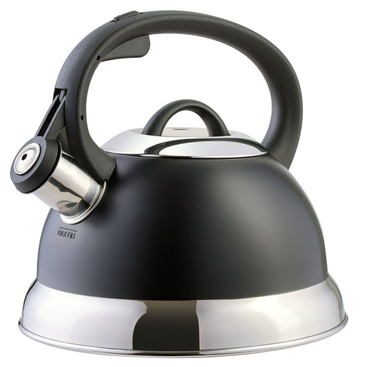Mr. Coffee Flintshire 1.75-Quart Stainless Steel Whistling Tea Kettle with Nylon Handle – Matte
