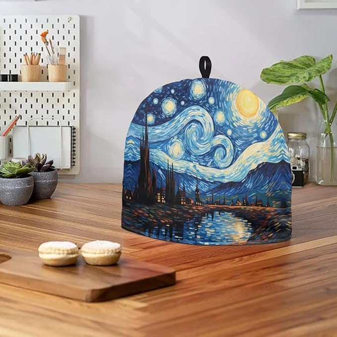 Generic Hudotybom Starry Night Tea Cozy for Teapot Insulated Large Teapot Cover to Keep Warm Tea Kettle Cover Machine Washable Coffee Pot Cloth Covers Kitchen Home Decorations, CZA49