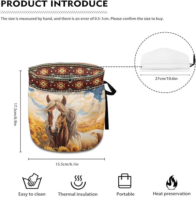 Horse Tea Cozy for Teapot Insulated Sunflower Teapot Cover Teapot Dust Protector for Women Aztec Tea Pot Cozy for Keeping Warm