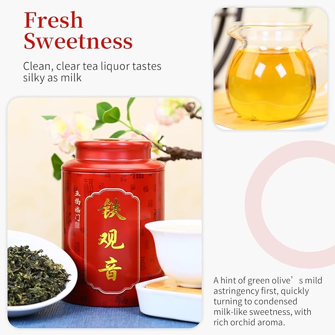 CHADUODUO Tie Guan Yin Oolong Tea Loose Leaf High Mountain Iron Goddess Of Mercy Tea Fujian Anxi Gaoshan Ulong Tea Belong to Pure Hongxin Waiwei Tao Cultivar Orchid Aroma 150g 5.3oz ?¿뚪???若됪ë²?ê³?­†??"<div>