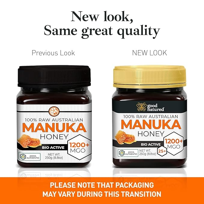 Good Natured Manuka Honey (MGO 1200+) - Highest Grade Raw Manuka Honey Medical Grade, Non-GMO, Lab-Tested & AMHA Certified, BPA-free, 8.8 oz