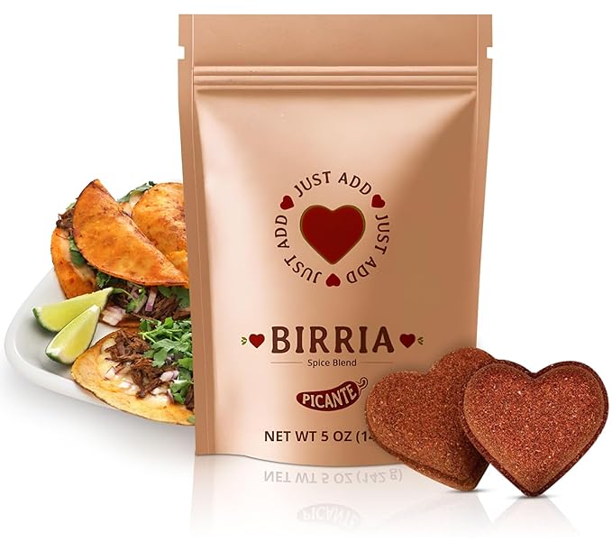 Just Add Luv Authentic Birria Spice Bomb Seasoning Medium (Picante) - Mexican Spice Mix w/Chiles Herbs Spices - Perfect for Tacos Quesadillas Enchiladas - No MSG, Easy to Use (1 Bag)