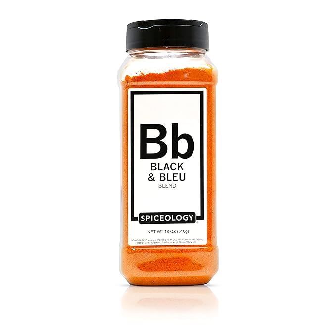 Spiceology ??Black & Bleu Cajun Seasoning ??Gourmet Blend of Real Bleu Cheese & Blackening Spices ??Perfect for Chicken, Steak, Burgers, Seafood & More ??18 oz