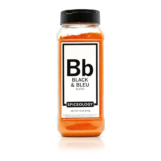 Spiceology ??Black & Bleu Cajun Seasoning ??Gourmet Blend of Real Bleu Cheese & Blackening Spices ??Perfect for Chicken, Steak, Burgers, Seafood & More ??18 oz