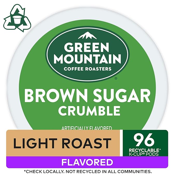 Green Mountain Coffee Roasters Brown Sugar Crumble Coffee, Keurig Single Serve K-Cup Pods, 96 Count