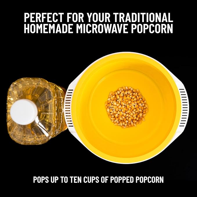 Opopop Silicone Popcorn Popper - Microwave Popcorn Maker Collapsible Bowl, BPA-Free and Dishwasher Safe