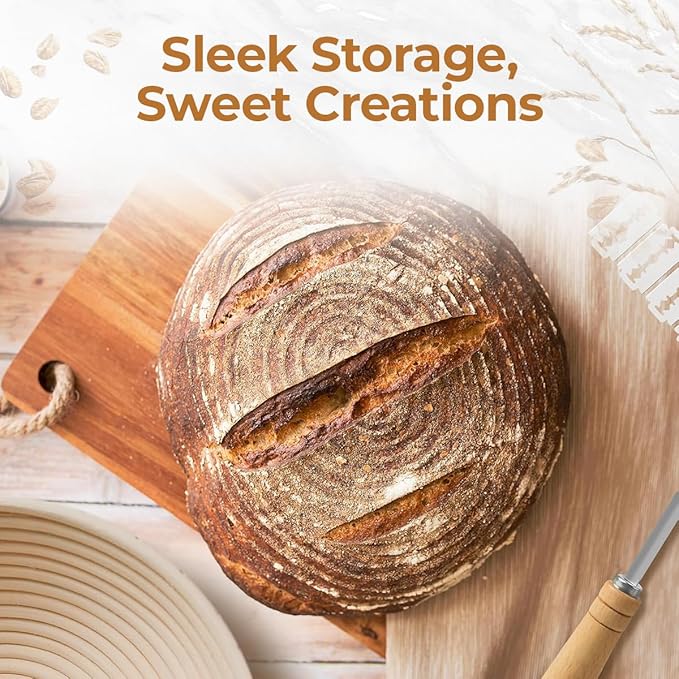 Banneton Bread Proofing Basket 9??Round with Linen Liner ??Sourdough Bread Baking Supplies Kit | Natural Rattan Sourdough Proofing Basket, Bread Making Tools, Sourdough Banneton Basket & Accessories