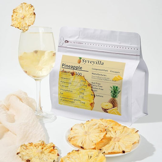 Dried Pineapple Slices,Dehydrated Pineapple Slices 8.82oz/250g Perfect for Cocktails,Fruit Tea, Garland, Crafts and Baking Sweet Wheels for Garnish, 100% Natural No Additives No Added Sugar
