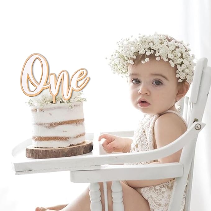 White One Cake Topper - First Birthday Cake Topper - One Cake Topper - Cake Smash (white one CT)