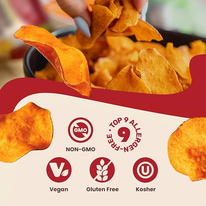 Jackson???Sweet Potato Kettle Chips with Sea Salt made with Premium Avocado Oil (1.5 Ounce, Pack of 28) - Allergen-friendly, Gluten Free, Peanut Free, Vegan, Paleo Friendly - Shark Tank Product