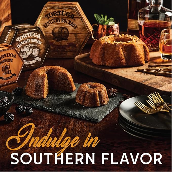 TORTUGA Kentucky Bourbon Butter Cake - 16oz Cake - 4 Pack - The Perfect Premium Gourmet Gift for Stocking Stuffers, Gift Baskets, and Christmas Gifts - Great Cakes for Delivery