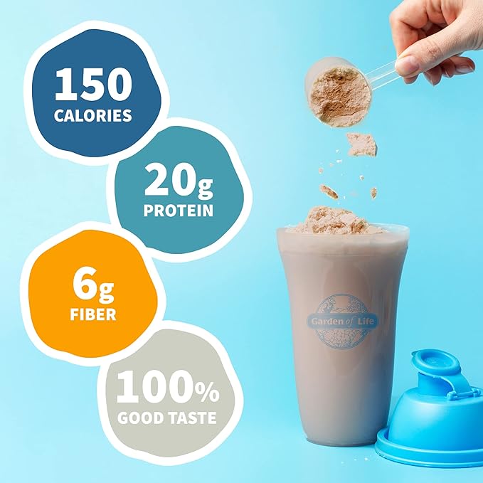 Garden of Life Meal Replacement Shakes, Raw Organic, Chocolate Protein Powder with Plant Based Pea Protein, Sprouts, Greens, Probiotics, Dairy Free 14 Servings